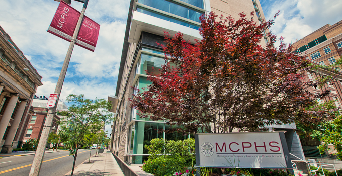 Exterior shot of MCPHS University on Longwood Avenue